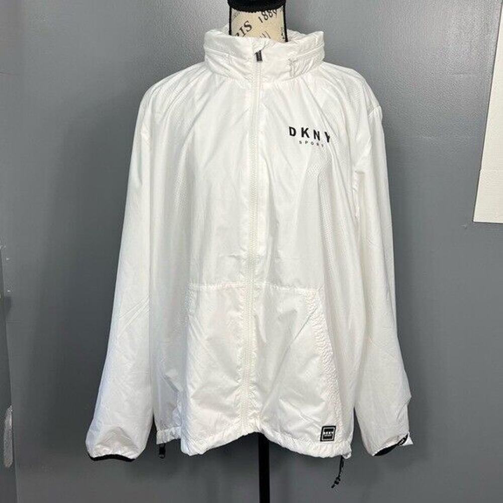 NWOT DKNY Sport Boston Bruins lightweight windbreaker with hood and pockets